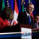 Trade representatives from Canada, the United States and Mexico meeting last week to discuss NAFTA. Photo credit: Manuel Balce Ceneta/AP Images